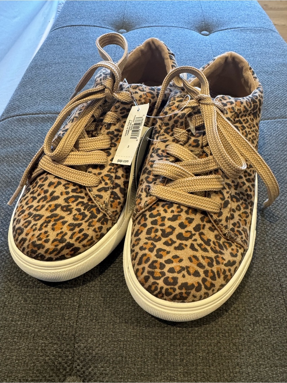 GAP Kids Leopard Print Sneakers in Tan and Black